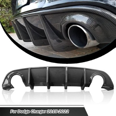 Carbon Fiber Style Rear Bumper Lip For 2015-2019 Dodge Charger Diffuser SRT GT