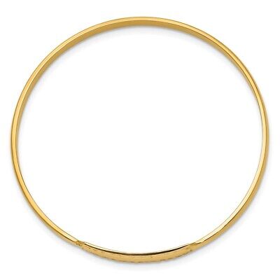 Pre-owned Superdealsforeverything Real 14kt Yellow Gold Slip-on Id Baby Bangle Chain Bracelet; 5.5 Inch