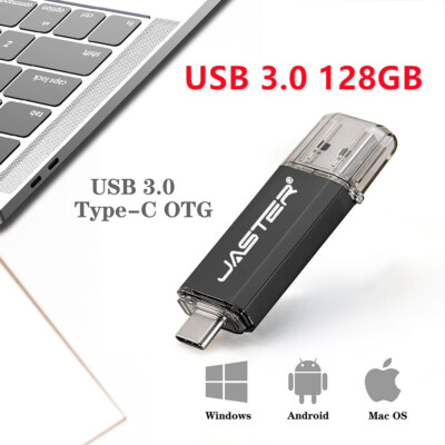 Type C Flash Drive 128GB 2 in 1 OTG USB 3.0+USB C Memory Stick Thumb Drive