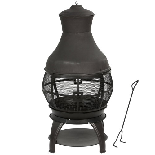 Bali Chiminea Fireplace Fire Pit Wood Burning Heater Cast Iron