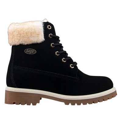 

Lugz WCNYFD-0031 Женские Ботинки Convoy На Шнуровке Из Искусственного Меха На Низком Каблуке до Лодыжки 1-2 -, Черный, Lugz Convoy Faux Fur Lace Up