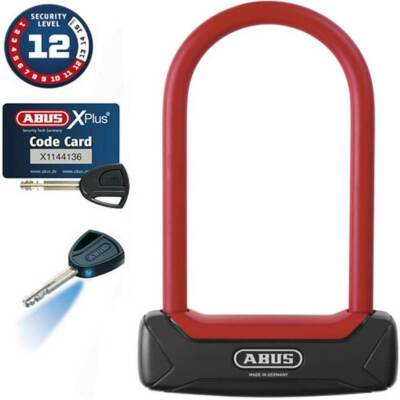 ABUS Granit Plus 640 L=150mm W=83 Ø12 rot Fahrrad Schloss Schlösser