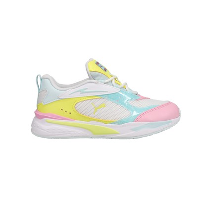 Puma RsFast P0p Glitch Слипоны для маленьких девочек Белые кроссовки Повседневная обувь 387630