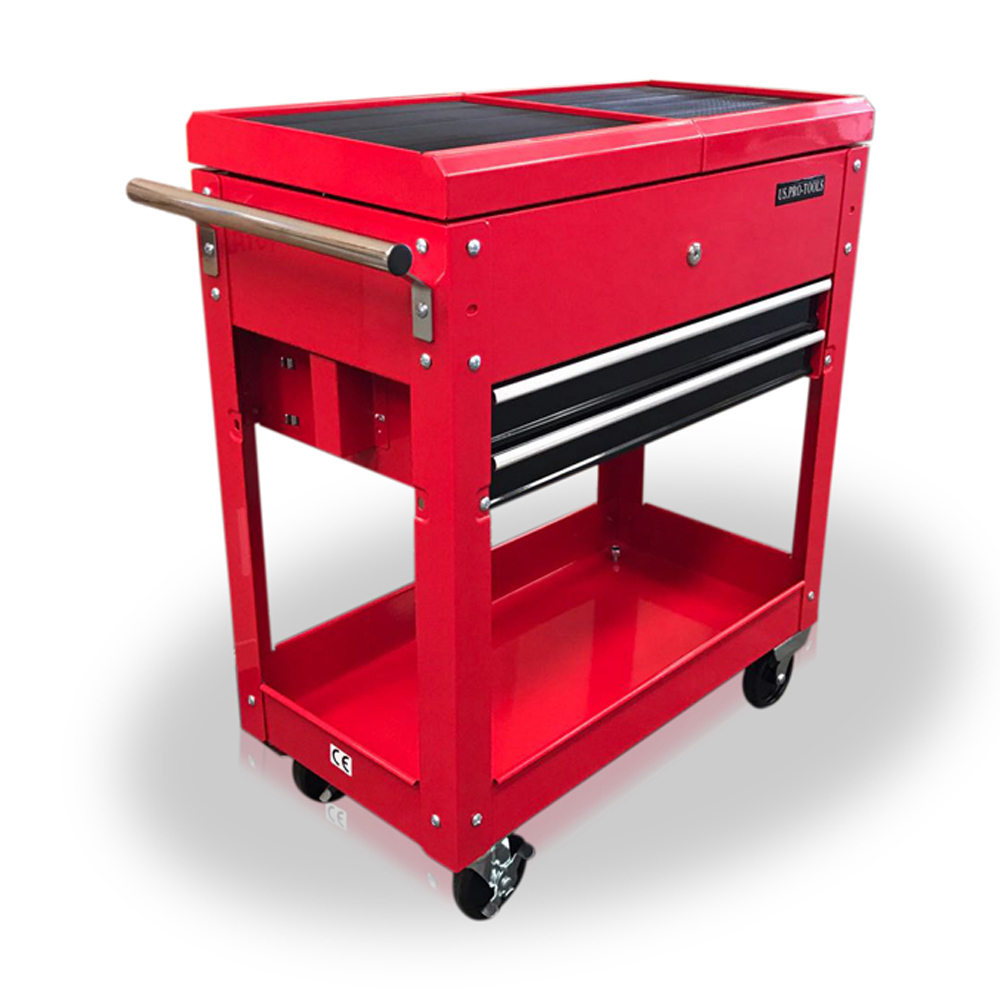 419 US PRO TOOLS TOOL CART TROLLEY MOBILE WORKSTAION BOX GLOSS RED
