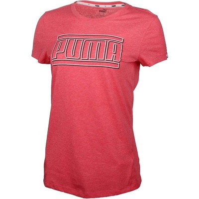 

Puma Outline Bar Graphic Crew Neck Футболка с коротким рукавом Женская размер  Повседневная, Розовый