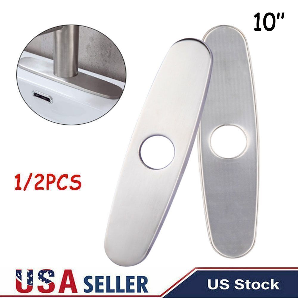 Chrome 10" Kitchen/Bathroom Sink Faucet Hole Cover Deck Plat