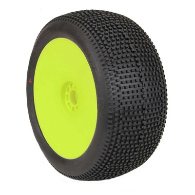 AKA Evo Impact 1/8 Pre-Mounted Truggy Tires (Yellow) (Soft Long Wear) (2pcs)