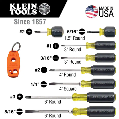 Klein 8 piece screwdriver on sale set