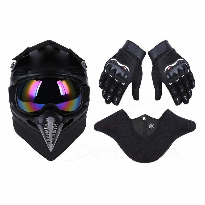DOT Motocross ATV Dirt Bike UTV Off Road Enduro Helmet Goggles Gloves Mask Sport