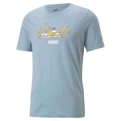

Puma Sneaker Graphic Crew Neck Short Sleeve TShirt Big Tall Mens Blue Casual Top, Синий, Puma Sneaker Graphic Crew Neck Short Sleeve TShirt Big Tall