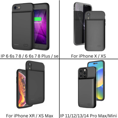 For iPhone 15 14 13 12 11 8 Battery Charging Case Phone Cover Power Bank Charger