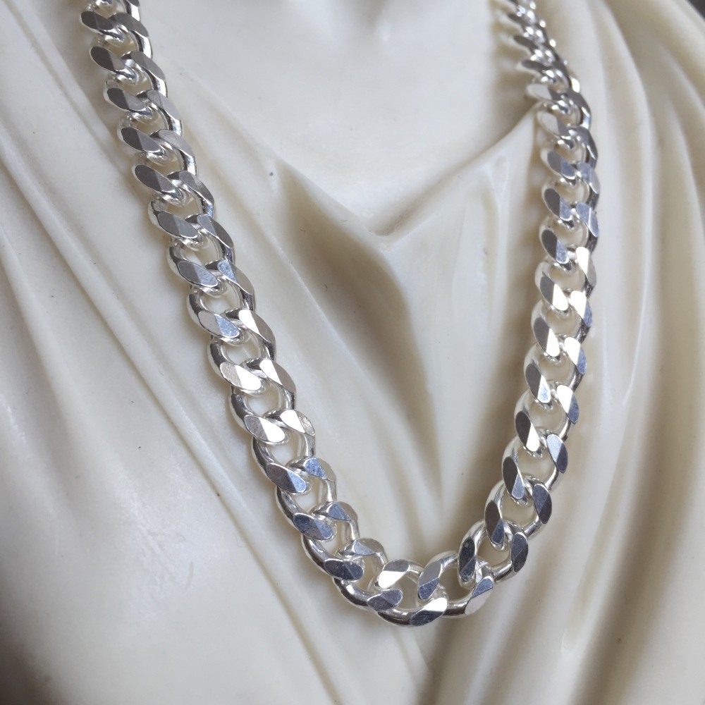 Pre-owned Handmade 7mm Mens Curb Cuban Link Chain Necklace Pendant 925 Sterling Silver 56gr 28 Inch