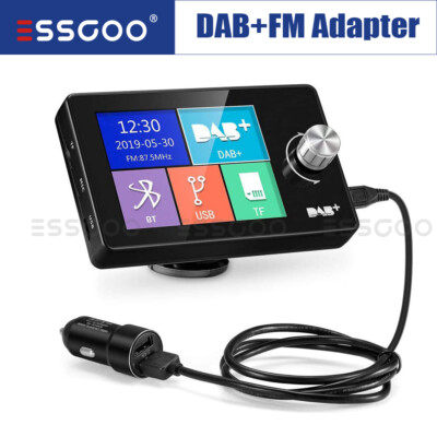  ESSGOO DAB+ Adapter Bluetooth AUX FM Transmitter EmpfäNger 2.8" TFT Antenne