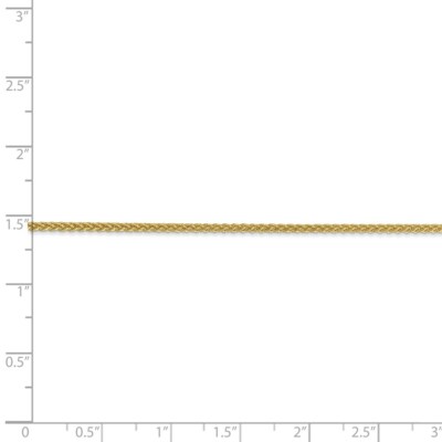 Pre-owned Superdealsforeverything Real 14kt Yellow Gold 18 Inch 1.55mm Semi-solid Wheat With Lobster Clasp Chain