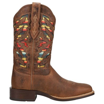 Ariat Laney Venttek 360° Tooled Inlay Square Toe Cowboy Womens Brown Casual Boo