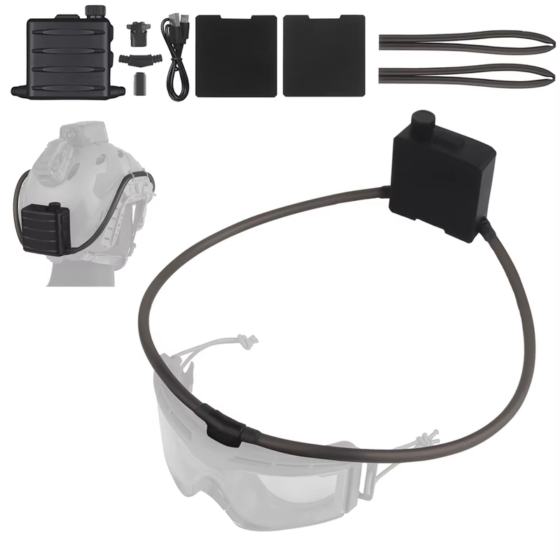 Tactical Goggles Defogger Defogging Fan Anti-fog Kit for Airsoft Shooting Motocr
