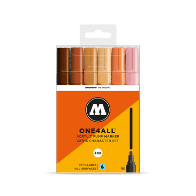 MOLOTOW ONE 4 ALL 227 - 6 PIECE DRAWING MARKER PEN SET - CHARACTER SET