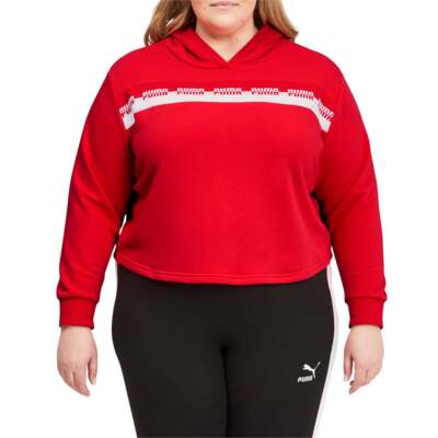 

Puma Amplified Cropped Pullover Hoodie Plus Женская красная повседневная верхняя одежда 589330-2, Красный