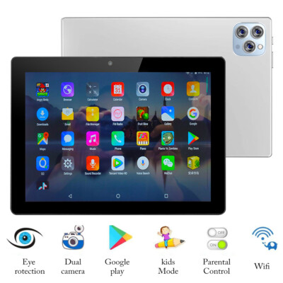 10.1'' WIFI Tablet Octa Core Android 12 Pad Dual Camera Parental Control 4GB+64GB