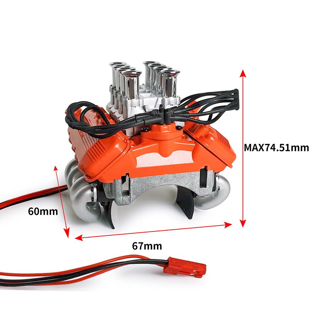 RC Car FST V8 Engine Motor Cooling Fan Radiator for 1/10 RC TRX4 Parts