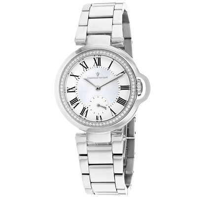 Pre-owned Christian Van Sant Womens Cybele White Mother Of Pearl Dial Watch - Cv0230