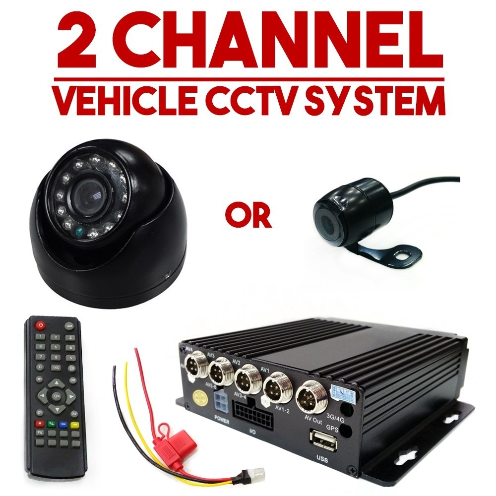 2x Cameras Vehicle Cctv Dvr In Car Taxi Van Camera Minibus Security