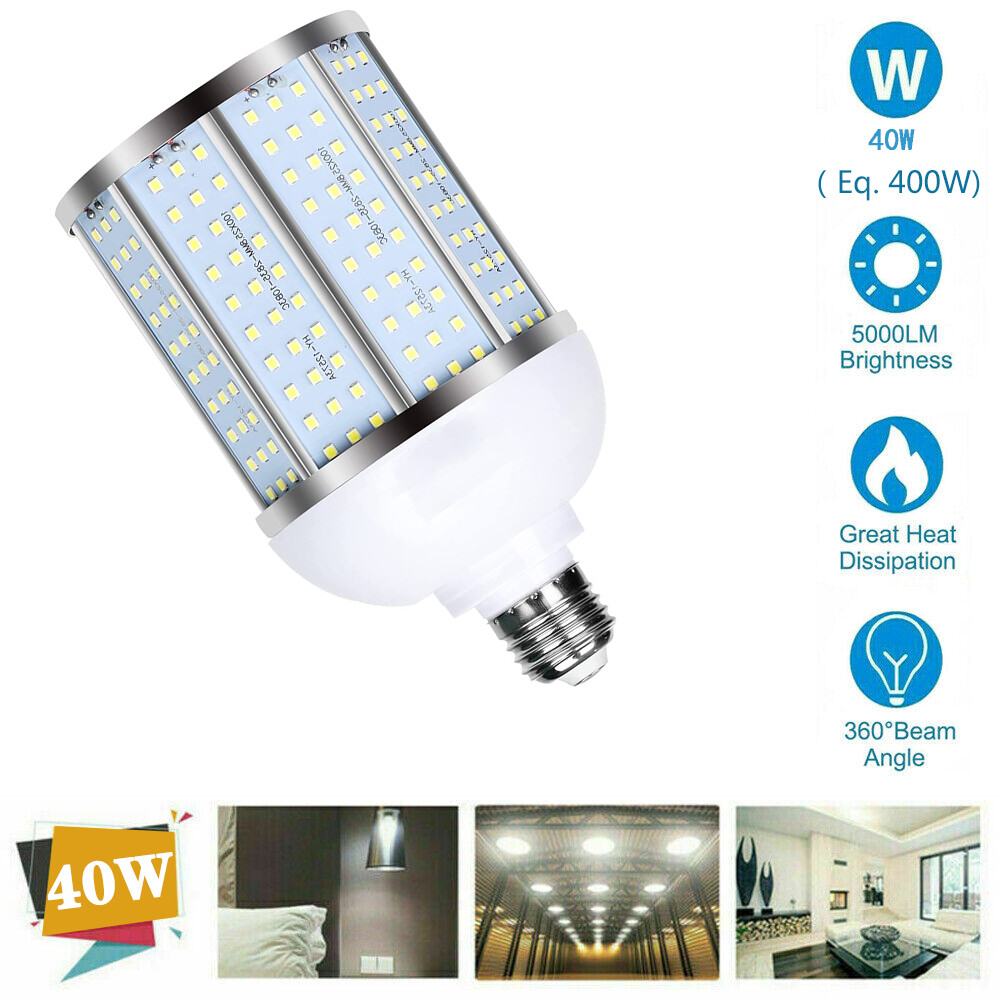 400W Equivalent LED Corn Light Bulb 40W 5000 Lumen 5000K Daylight White E26/E27