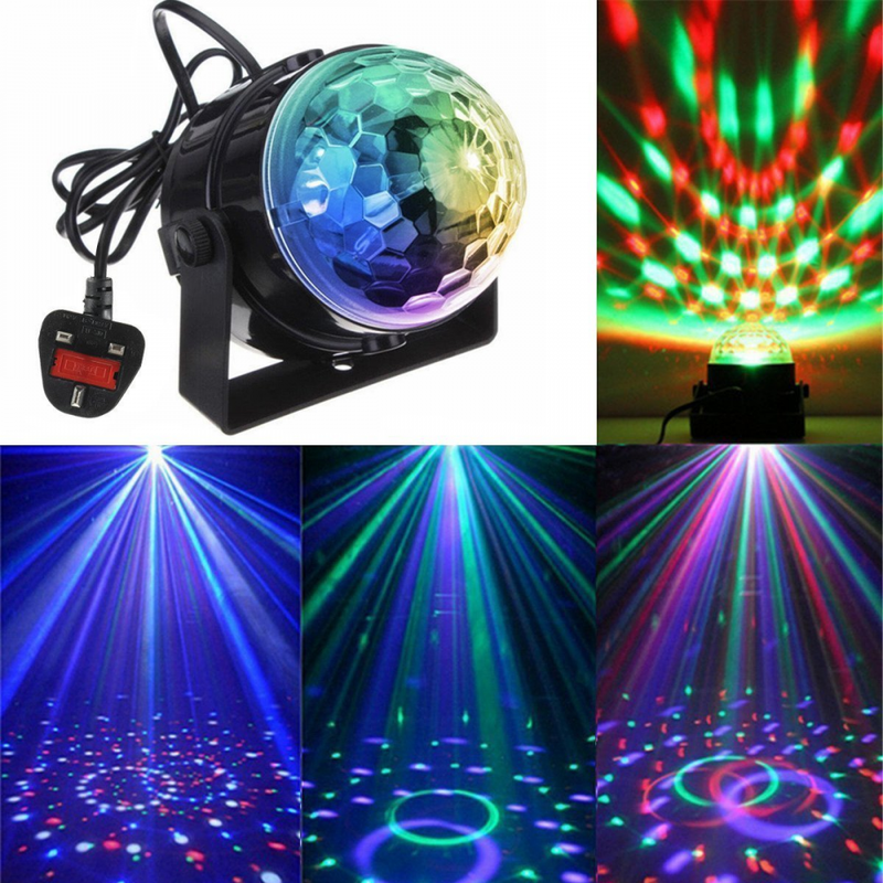 KINGSO Mini Disco DJ Stage Lights 3W LED RGB Sound Activated