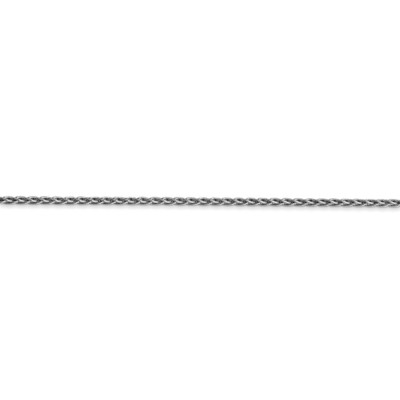 Pre-owned Superdealsforeverything Real 14kt White Gold 18 Inch 1.5mm Parisian Wheat With Lobster Clasp Chain
