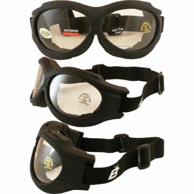 Birdz Eyewear - The Buzzard - Motorcycle Goggle Fits Over Glasses Clear Lens