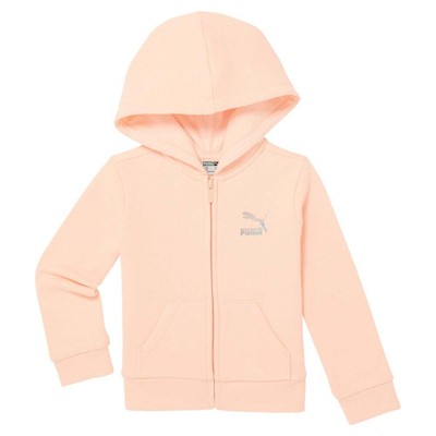 

Puma Gloaming Full Zip Hoodie для малышей для девочек Розовая повседневная верхняя одежда 85830602, Розовый