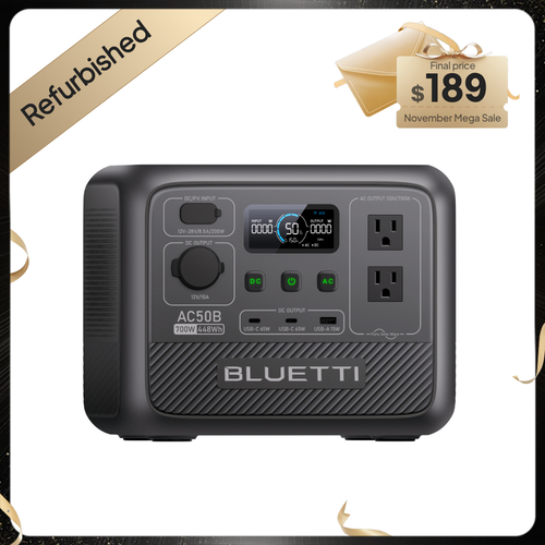 BLUETTI AC50B 700W 448Wh Portable Power Station LiFePO4 for