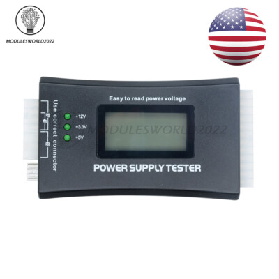 Digital LCD Display 20/24 Pin SATA HDD PC Computer PC Power Supply Tester US