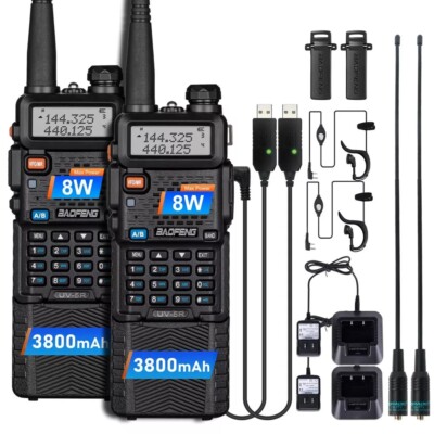 Long Range Walkie Talkie 100 Mile Two Way Radio Charge Headset Waterproof 2 PACK