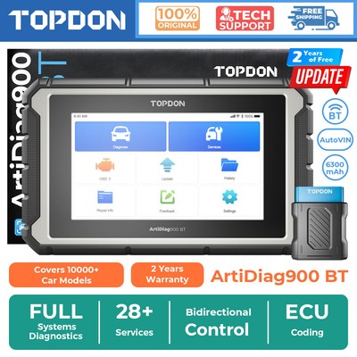 TOPDON ArtiDiag 900BT OBD2 Auto Scanner Diagnostic Tool Online Coding 28+ Reset