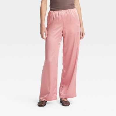 Женские атласные брюки с прямой посадкой средней длины - New Day Pink XS Short