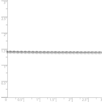 Pre-owned Skyjewelers Real 14k White Gold 1.5mm Regular Rope Chain; 18 Inch; Lobster Clasp