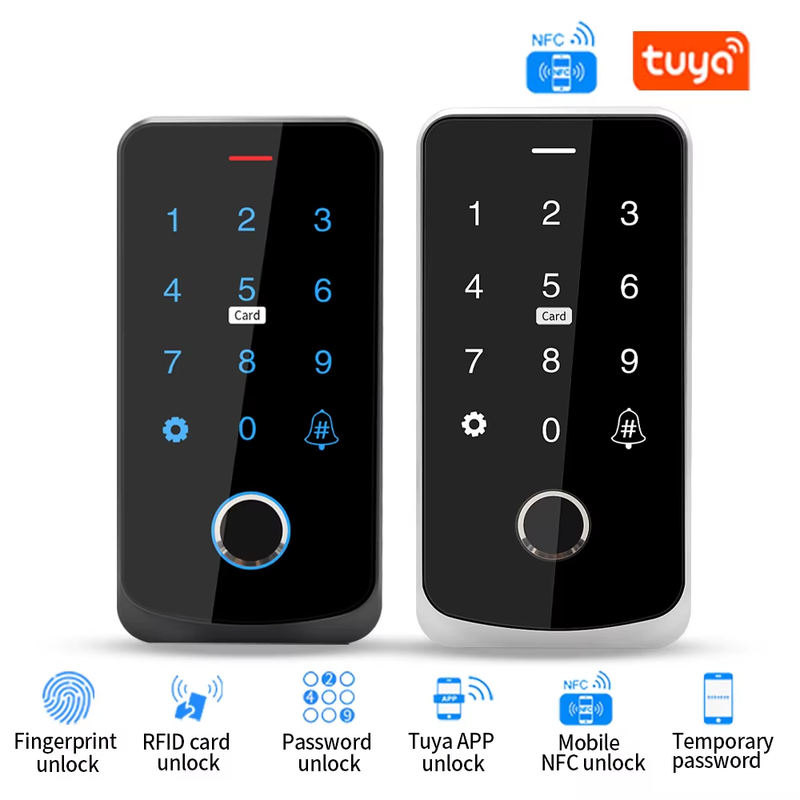 Waterproof Bluetooth Tuya APP Fingerprint Access Controller Standalone RFID Keyb