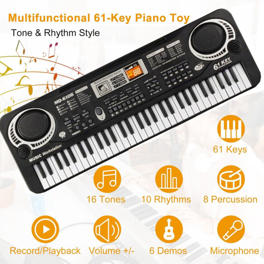 Professional Digital Piano Keyboard 61 Key Portable Electron