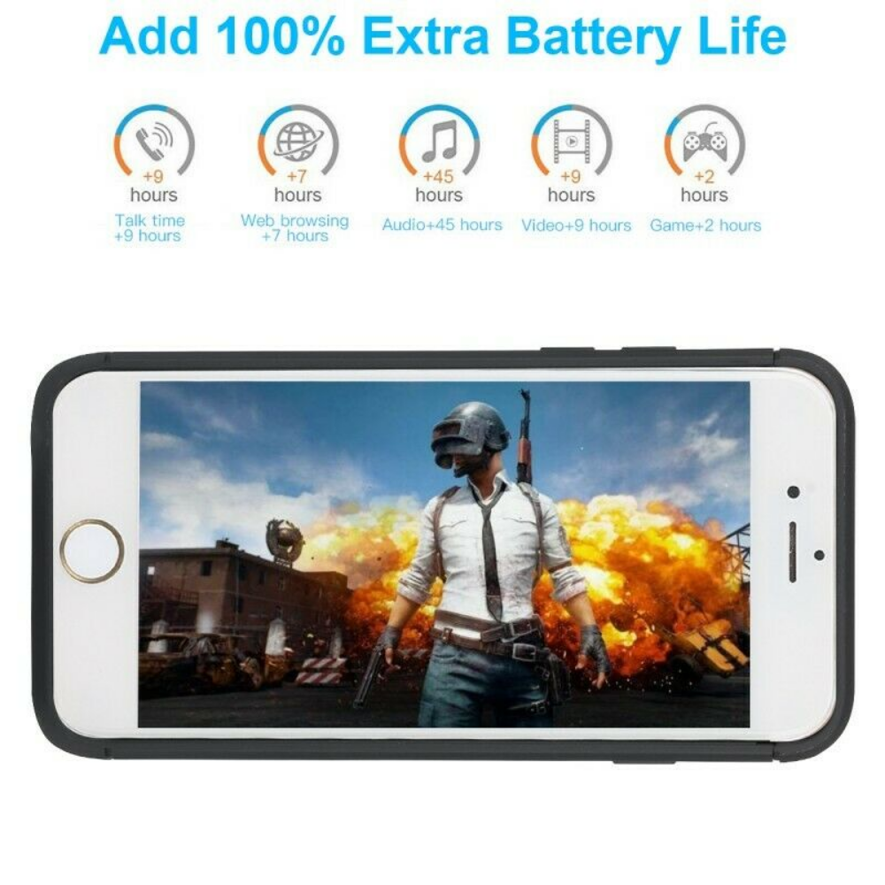 For iPhone 8 7 6 Plus SE External Battery Charger Case Power Bank Charging Cover