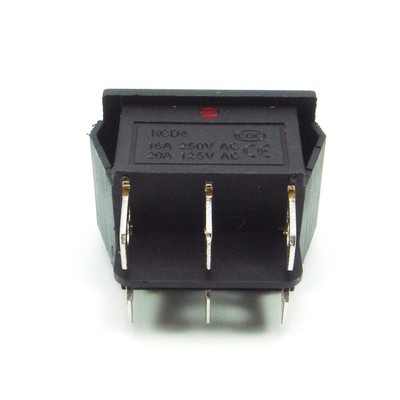 2 Red Rocker Switch LED Backlight ON/OFF/ON 3-Position DPDT 15A 250V/20A 125V AC