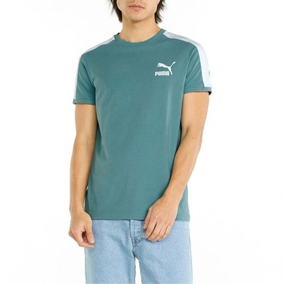 

Puma Iconic T7 Crew Neck Short Sleeve TShirt Mens Size  Athletic Casual 5998, Синий, Puma Iconic T7 Crew Neck Short Sleeve TShirt