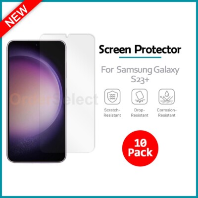 10-Pack LCD Clear HD Screen Protector for Android Phone Samsung Galaxy S23+ Plus