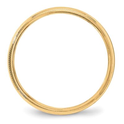 Pre-owned Diamond2deal 10k Yellow Gold 4mm Milgrain Half Round Wedding Band Ring For Mens Size 11