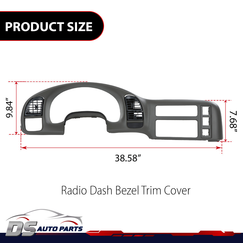 Gray Gauge Cluster Dash Radio Bezel Fit For 1995-2005 Chevy Astro Van Gmc Safari