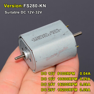DC 9V 12V 18V 24V High Speed Large Torque Mini 280 Motor Dual Shaft DIY Toy Car