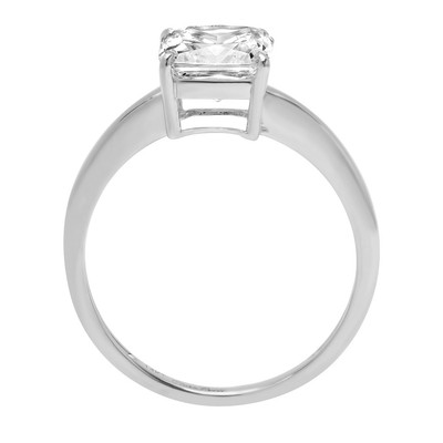 Pre-owned Pucci 2.1ct Asscher Simulated Diamond Solitaire Engagement Promise Ring 14k White Gold In White/colorless