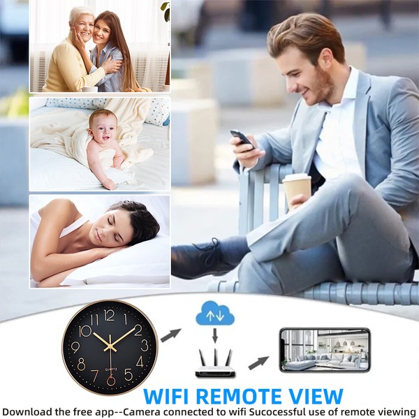 WiFi Wall Clock Camera for Home Office Security HD 1080P Mini Security IP Camera - Image 8