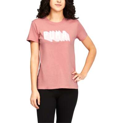

Женские розовые повседневные топы Puma 80S Graphic с круглым вырезом и короткими рукавами 67137024, Розовый