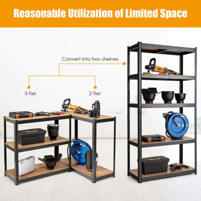 150CM 5 Shelf Heavy Duty Metal Shelving Rack Adjustable Garage Storage Unit